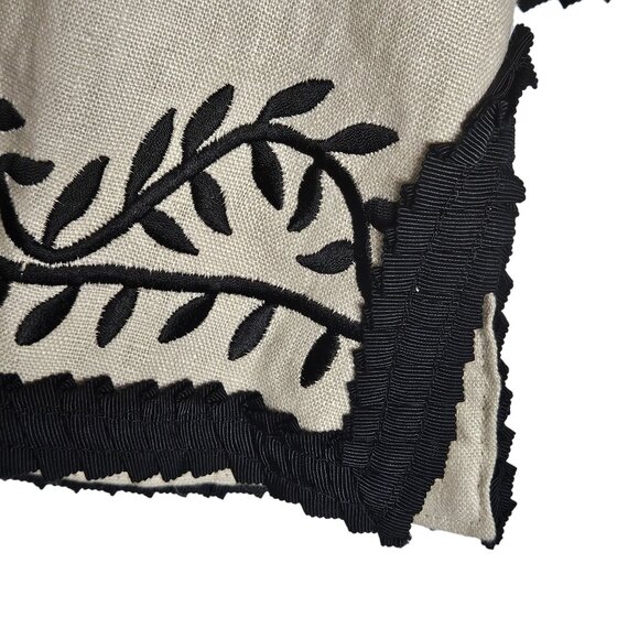 Linea by Louis Dell'Olio Jacket Womens XS Beige Linen Embroidered Artsy Boho - Picture 7 of 10